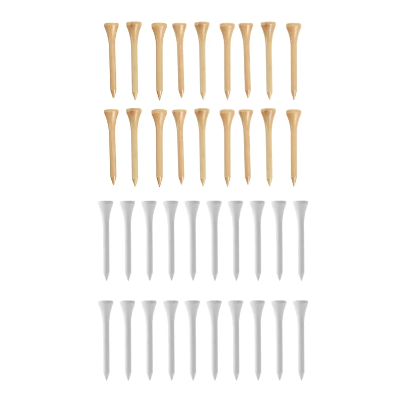 

100Pcs 3-1/4 inch Golf Tees White Solid Wooden Golf Tees Supplies for Golfer