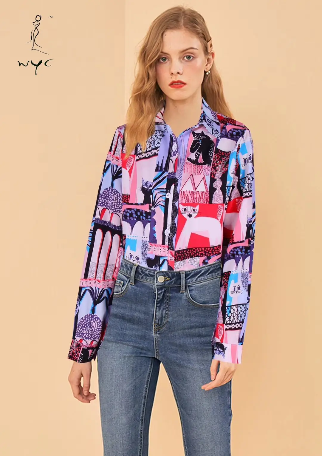 

Women's Retro Vintage Floral Printed Long Sleeve Shirts Female Plus Size Blouses Casual Tops Ladies Loose Fashion New Clothing
