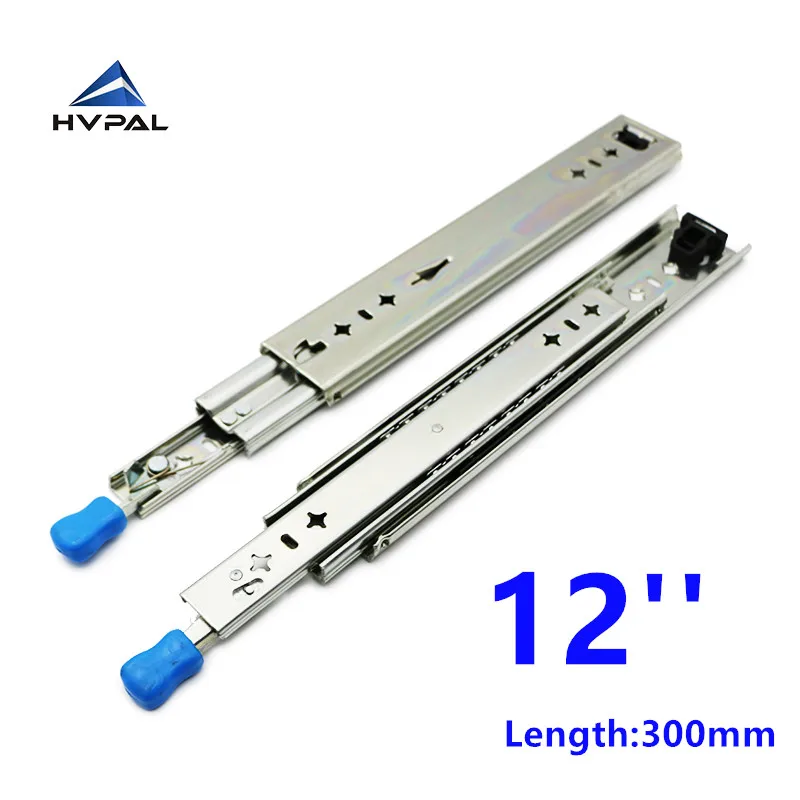 

115kgs Drawer Runners With Lock Ball Bearing Three Fold Full Extension Heavy Duty Slide Rail for Caravan Truck