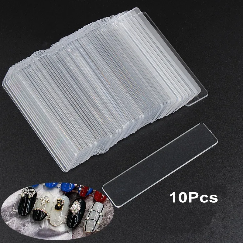 10 шт. прозрачная подставка для демонстрации накладных ногтей с защитной пленкой