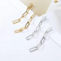 2022 european and american simple new long stainless steel pendant earrings womens indifference chain earrings in stock
