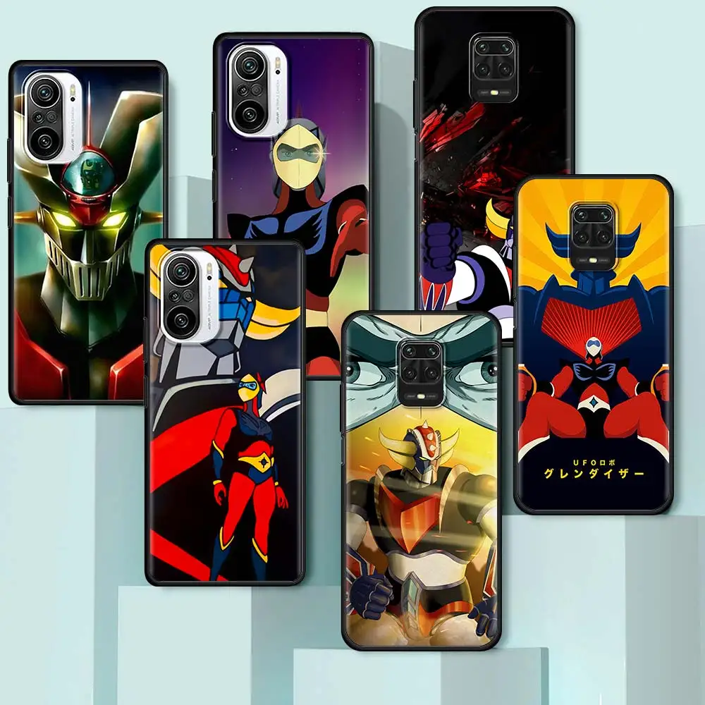 

UFO Robot Goldorak Case for Xiaomi Redmi Note 9S 8 9 Pro 8T 10 7 9C 9A 8A 6A K40 Stylish Black Soft Smartphone Cover Funda