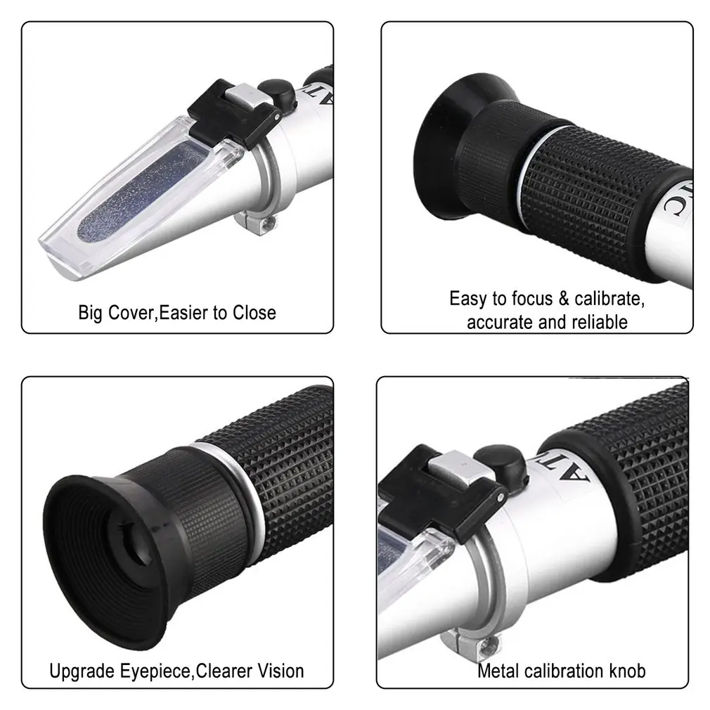 Ручной рефрактометр 25-40% Сахар 0-25% спирт Оптический измеритель содержания Вина