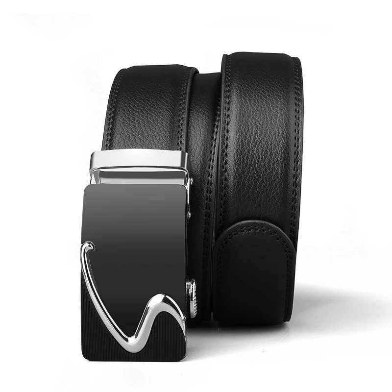 

Padieoe men belt leather long luxury fashion automatic belt retro