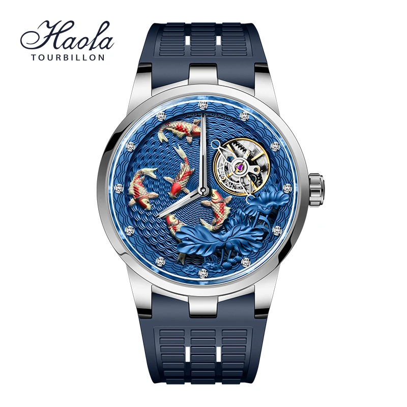 

Haofa Luxury Carrousel Tourbillon Mechanical Watch For Men Skeleton Tourbillon Power Reserve 80H Watches Mens 2021 zegarek męski