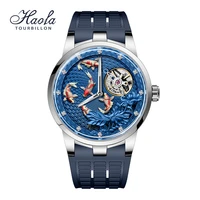 haofa luxury top carrousel mechanical watch for men skeleton power reserve 80h watches mens 2021 sapphire roating zegarek m%c4%99ski