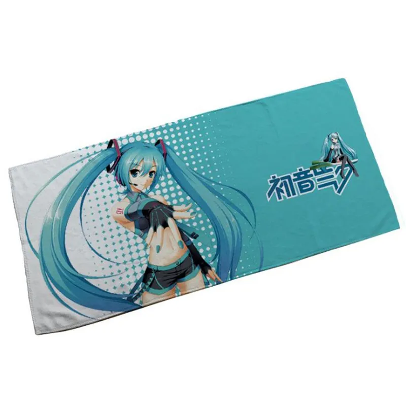 Hatsune Новинка Горячая Распродажа мультфильм аниме одна деталь Луффи Dragon Ball Наруто игра PUBG супермягкий впитыватель волокно полотенце - Цвет: Hatsune