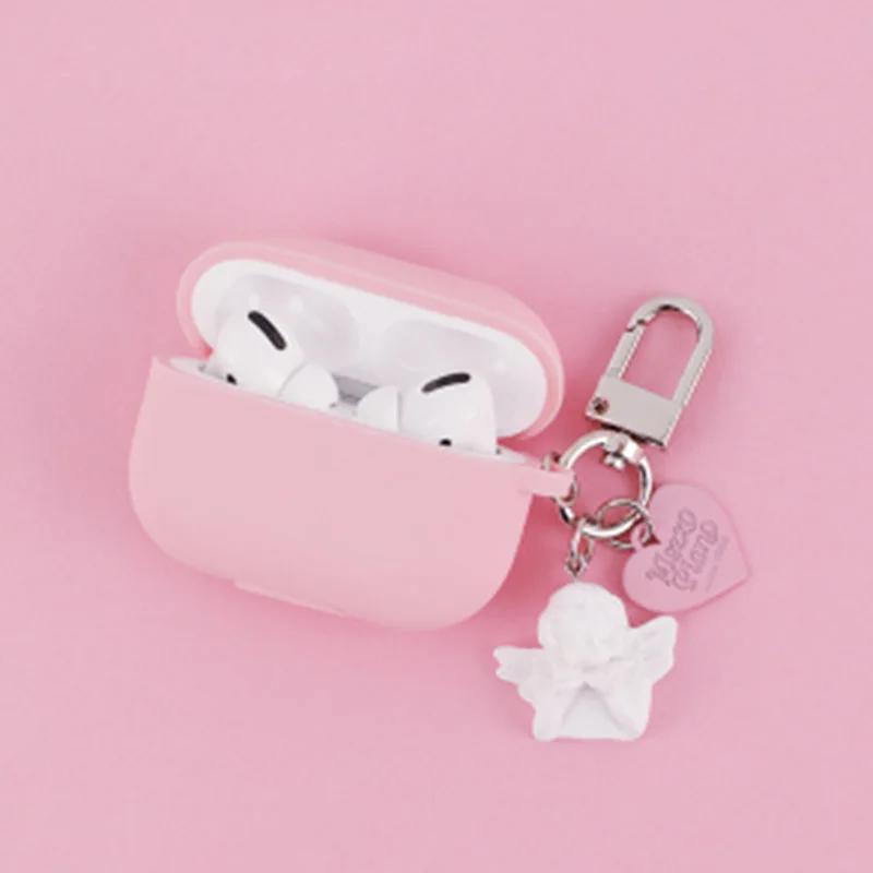 Милый ключик-ангел декоративный силиконовый чехол для беспроводных наушников Apple AirPods Pro защитит их.