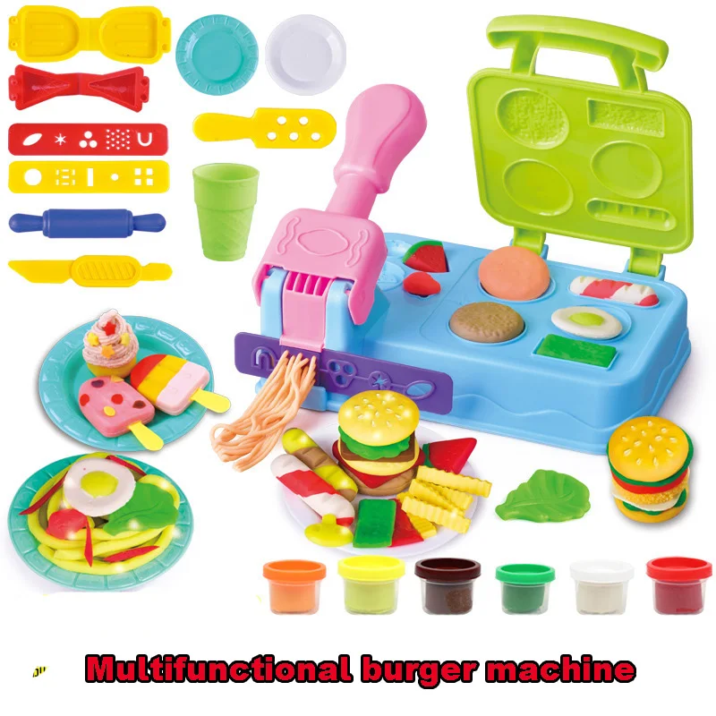Нетоксичная машина для бургеров из цветной глины набор инструментов формовки