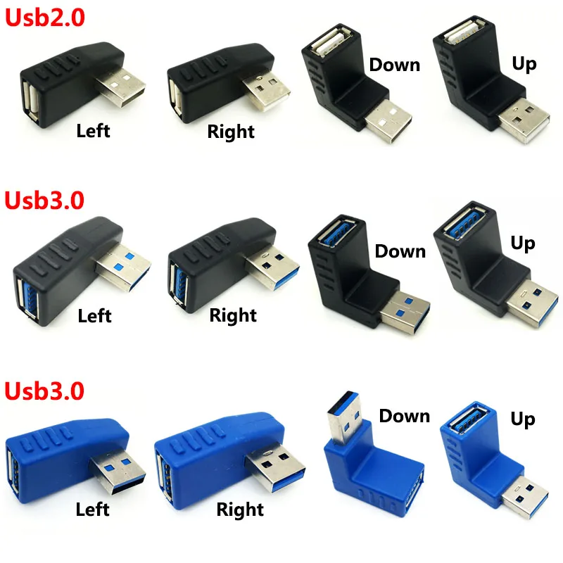 90 градусов вертикальный левый вверх вниз Угловой USB 3 0 штекер на гнездо usb 2 M/F