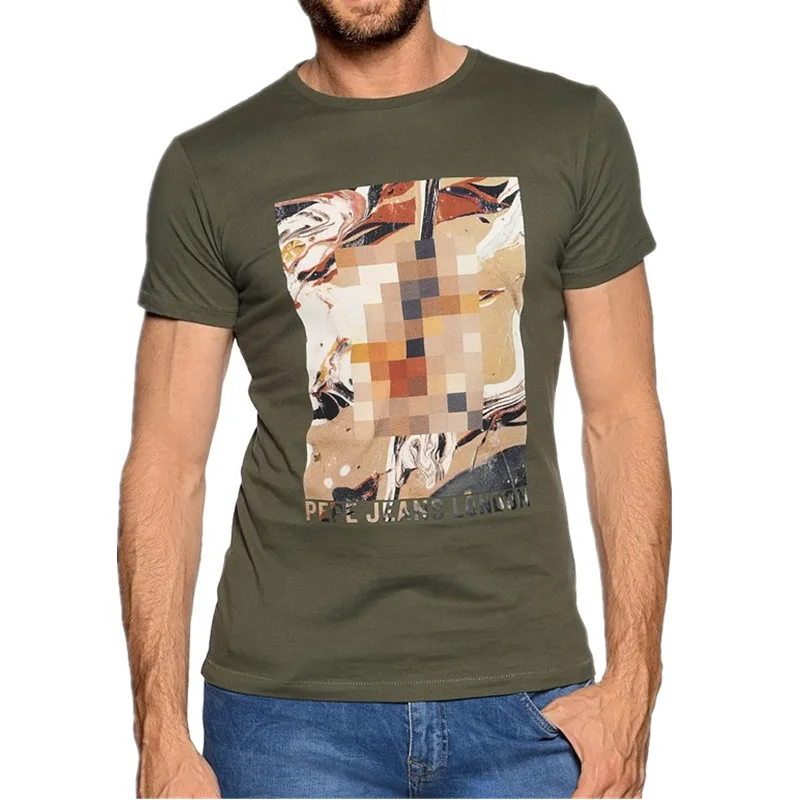 

Men's Checkered Oil Paint T shirt (Slim fit)
