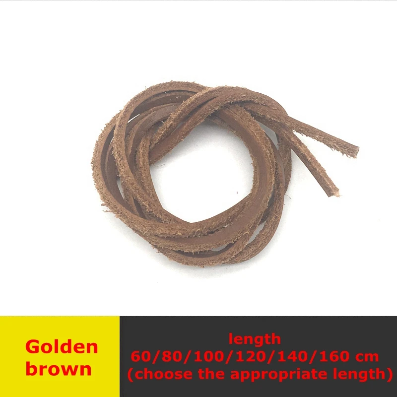 Golden brown 1 пара плоские шнурки высокого качества однотонные кожаные шнурки классические разноцветные туфли для отдыха кружевные уличные шнурки унисекс - Цвет: Golden brown