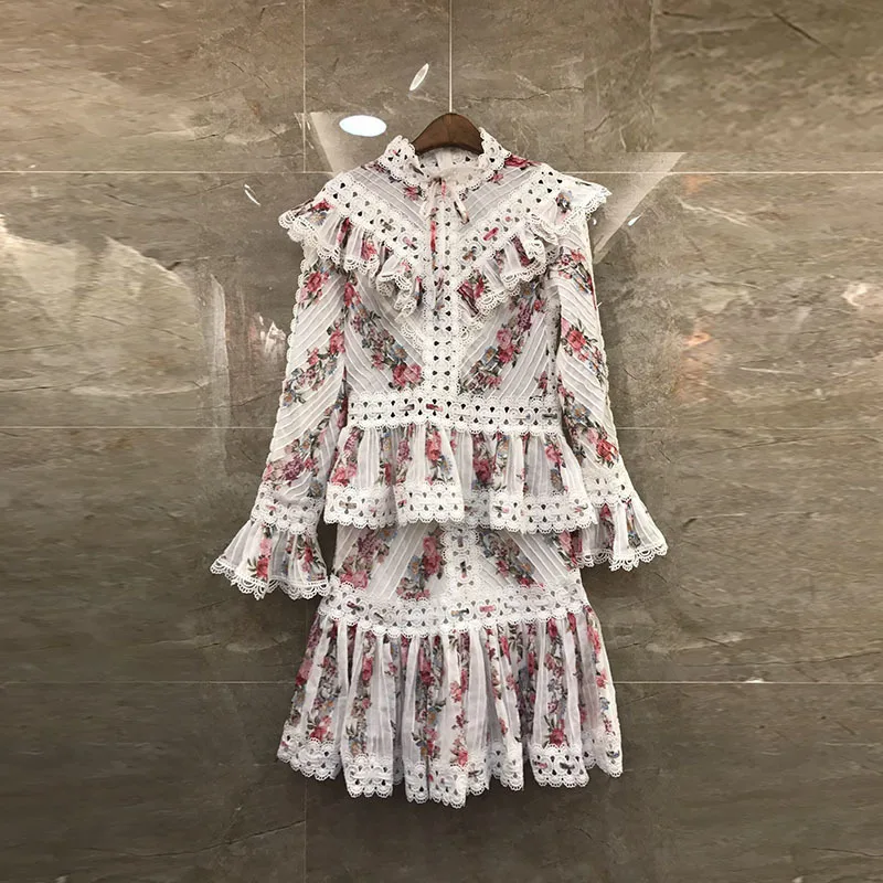 Новинка 2019 года стильные женские комплекты топы с длинными рукавами и оборками