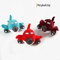 cartoon pet plush toy bite resistant audible interactive toy for dogs clean teeth odor absorbing airplane shaped pet supplies