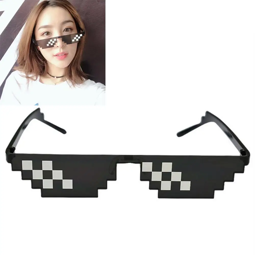 8 Bit Thug Life Sunglasses Pixelated Men Women Party Eyeglasses Mosaic UV400 Vintage Eyewear Unisex Driver Google Glasses | Автомобили и