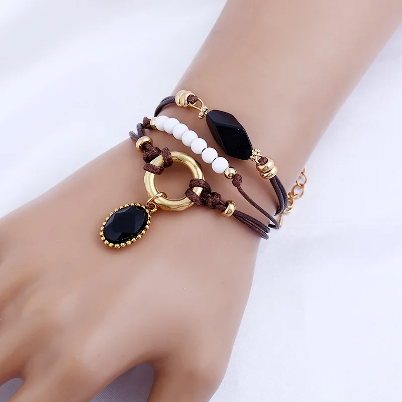 

Vintage Bohemian Couple Bracelets Boho Jewelry Handmade Beaded Rope Chain Bracelets For Women Jewellery Accesorios Mujer