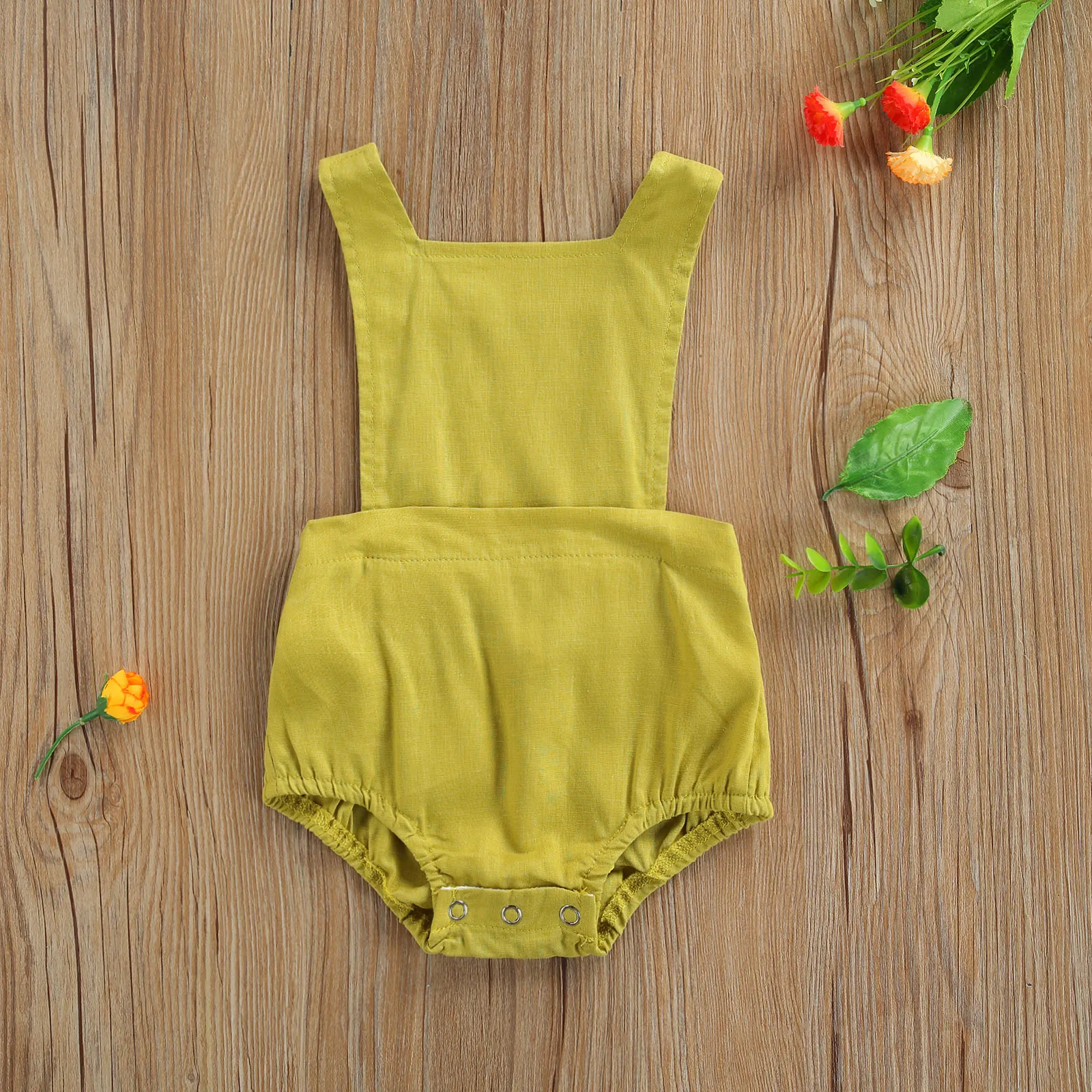 

Summer Newborn Infant Baby Girl Boy Overalls Vintage Romper Solid Color Jumpsuit Soft Sleeveless Clothing Costumes