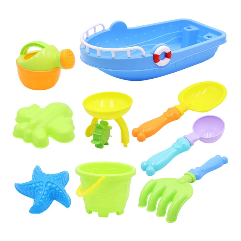 

Beach Sand Toys Set with Sand Palladium Hourglass Starfish Plastic Ocean Ship Watering Can Rake Mold 69HE