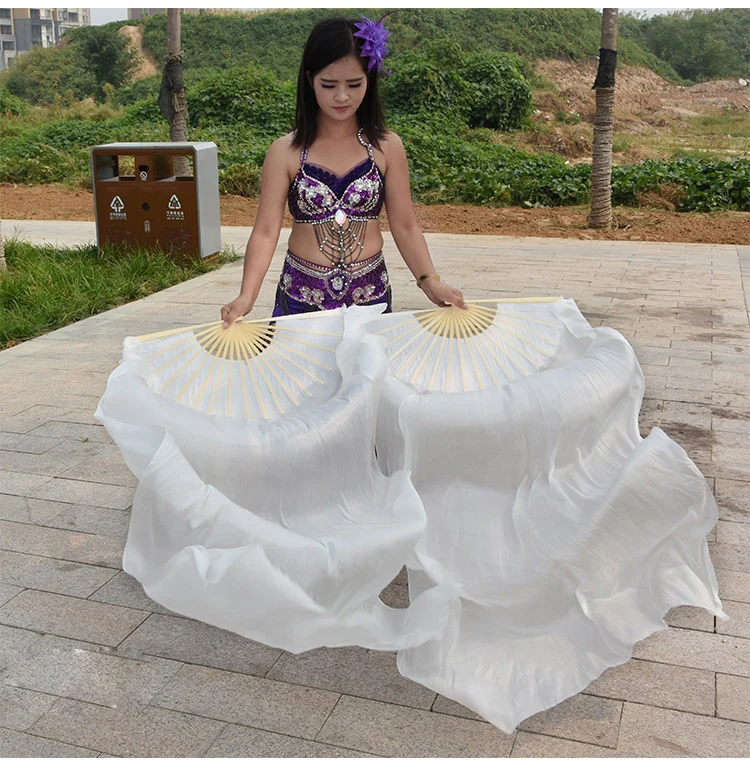 Профессионал Покрасил 100% чистого натурального шелка веер для женщин танец