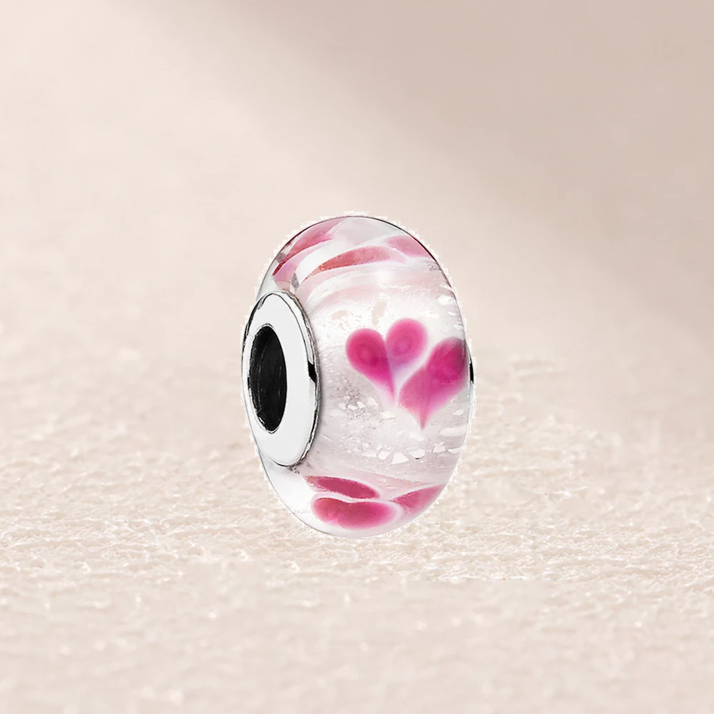 

791649-1 Wild Hearts Charm, Murano Glass