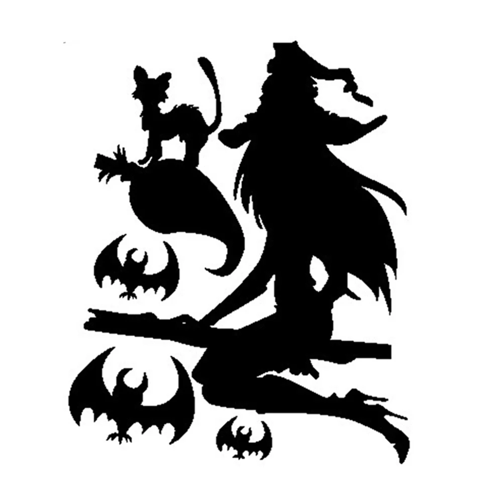 Halloween Witch Bat Broom Wall Sticker Removable Decal Mural Party Home Background Decor | Дом и сад