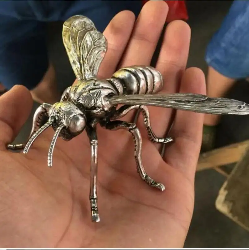 Статуя китайские стандартное скульптура ручной работы из Miao серебра в виде