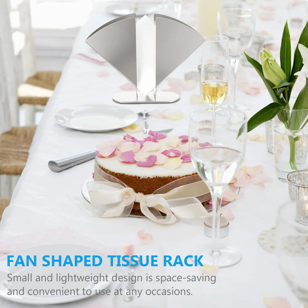 

1Pc Desktop Tissue Holder Stainless Tissue Rack Coffee Shop Napkin Rack (Silver)