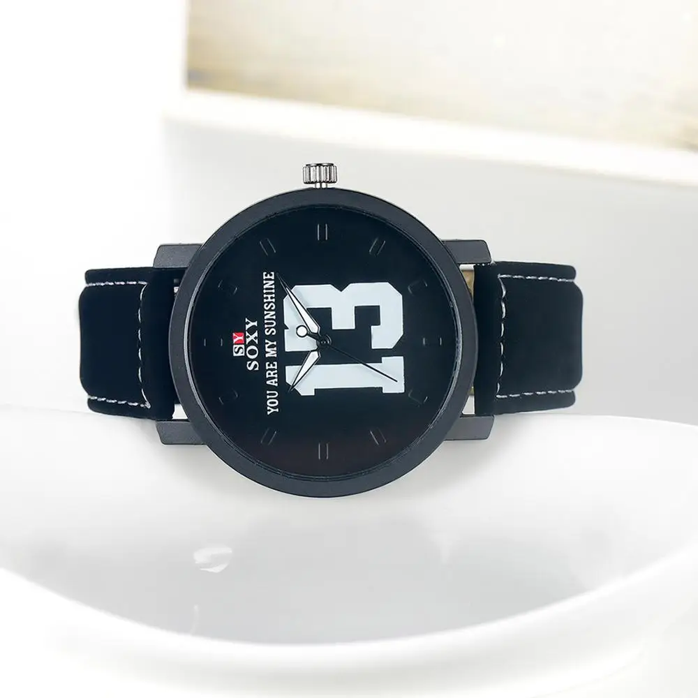 

Fashion Casual Watches Couple quartz-watch 2019 SOXY brand Simple dial design lovers' watch leather wristwatches clock