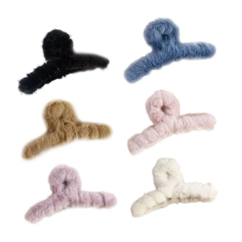 

Korean Hairclips Plush Hairpins Decorative Autumn Fashion Hair Styling Accessories Nonslip Strong Hold Winter Girls Ladies Women