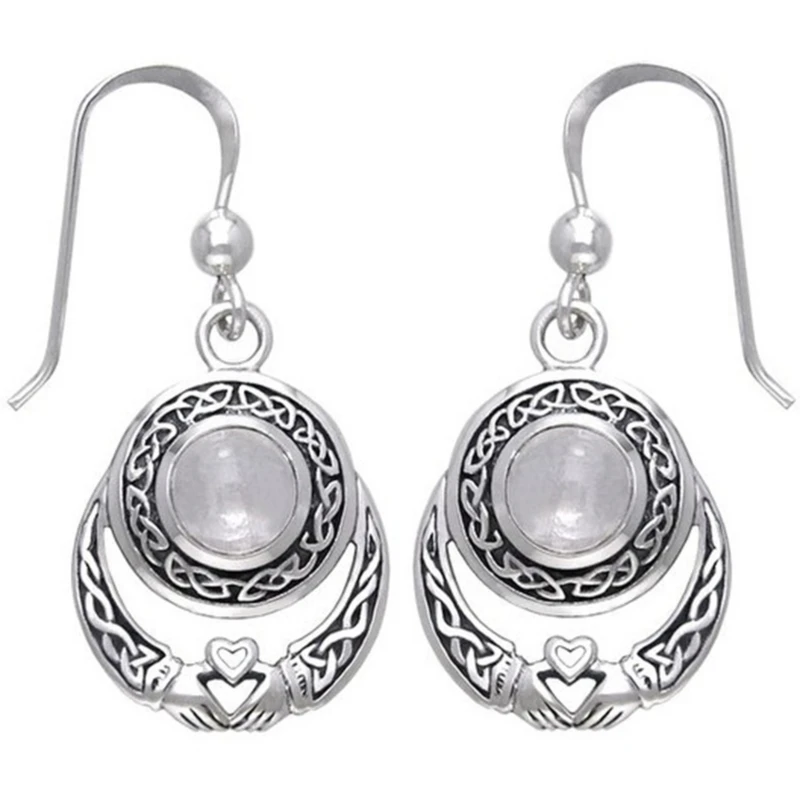 Fashion Moonstone Drop Earring For Women Vintage Punk Natural Gemstone Wedding Jewelry Garnet | Украшения и аксессуары