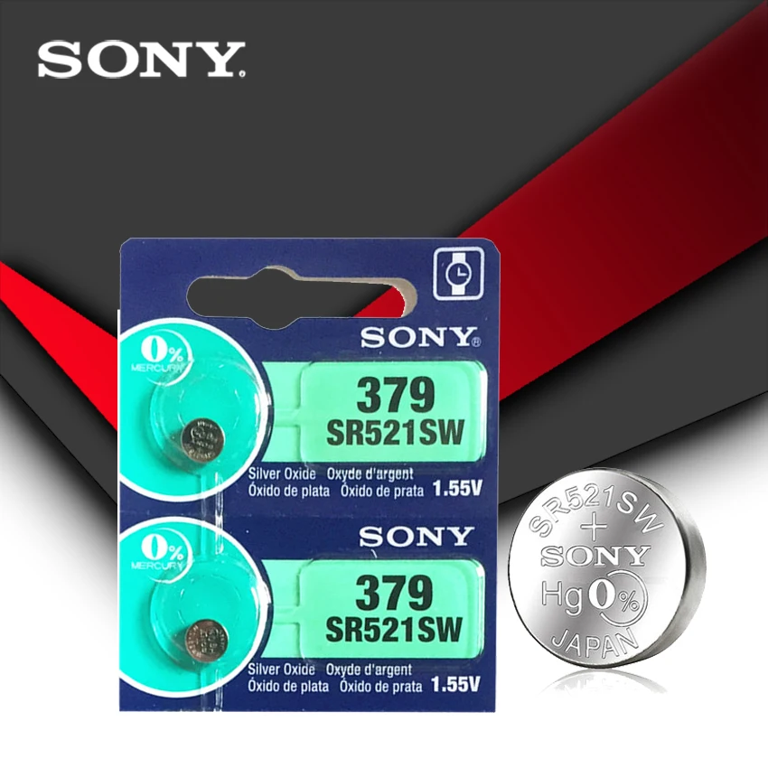 2 шт. Sony 100% оригинальный 379 SR521SW D379 SR63 V379 AG0 батарейный блок для часов Сделано в