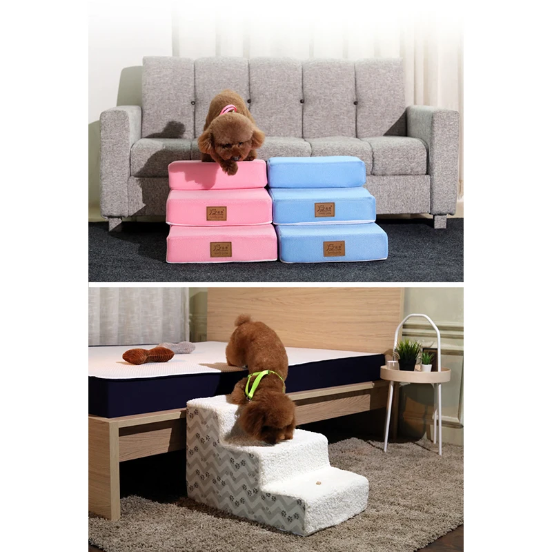 Трехступенчатая лестница для собак и кошек Нескользящая дышащая