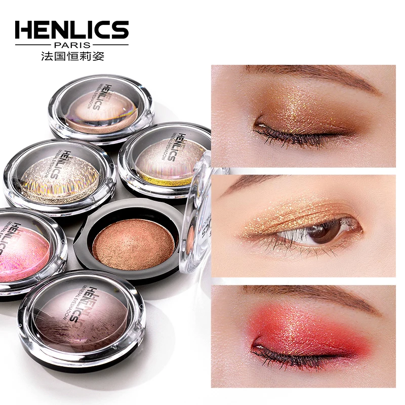 HENLICS Блестящий тени дымчатые пигмент для век Палитра стойкие водостойкие
