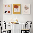 Абстрактный терракотовый плакат на холсте и принт, минималистичный женский рисунок, художественная Геометрическая живопись, настенные картины в стиле бохо, украшение для спальни