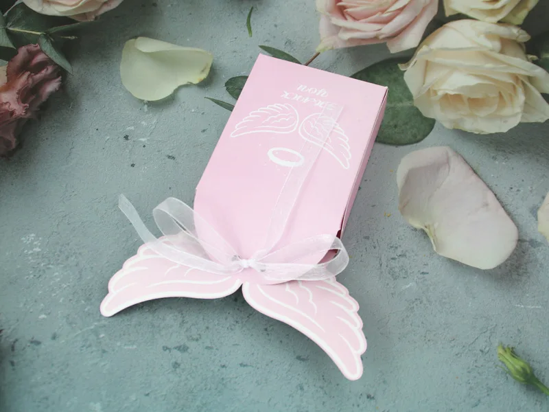 Детские коробки для конфет с крыльями ангела шоколада свадебной вечеринки дня