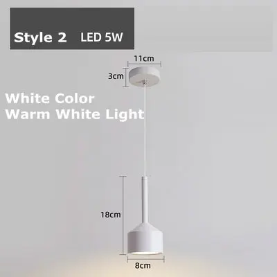 Warm White Light Скандинавская подвеска у кровати светильник акриловый металлический белый черный минималистичный длинный кабель светодиодный подвесной светильник - Цвет корпуса: Warm White Light