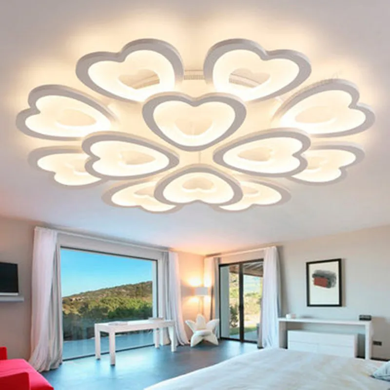 

IKVVT Living Room Lamp 2020 New Simple Modern Atmosphere Home Bedroom Lamp Romantic Heart-shaped Creative Led Ceiling Lamp
