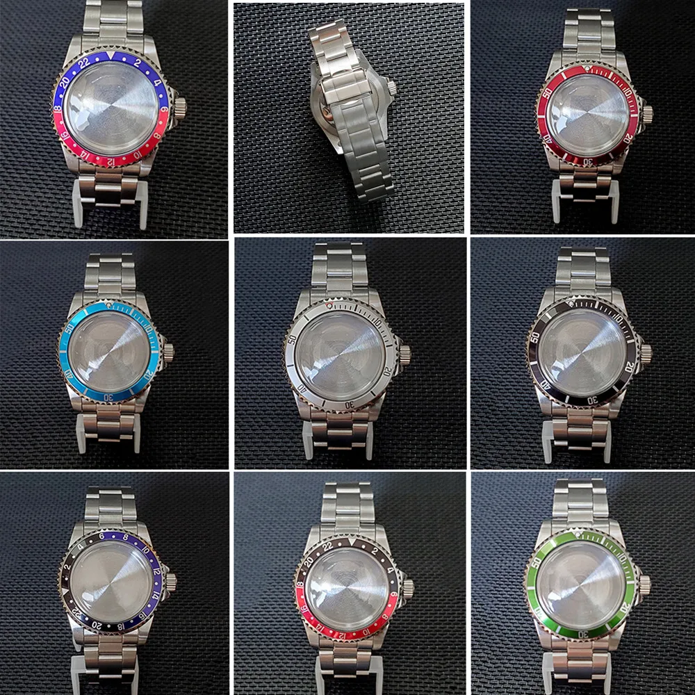 

39.5MM Colourful Accessories Parts Brushed Aluminum Bezel Watch Case Set Fit For Japanese NH35 NH36 Movement