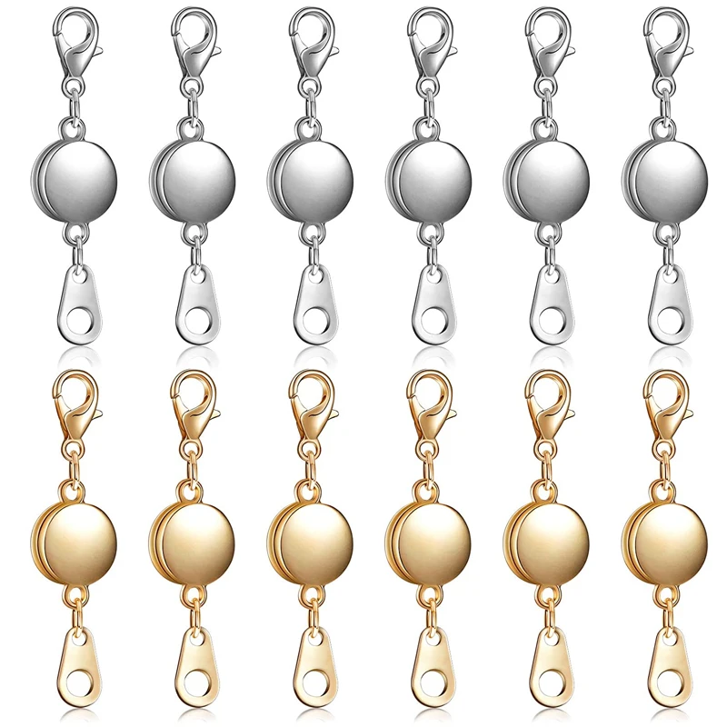 

5 шт. запирающего нержавеющей стали Магнитная застежка ювелирные изделия круглое ожерелье застежка закрытия удлинитель браслета для самос...