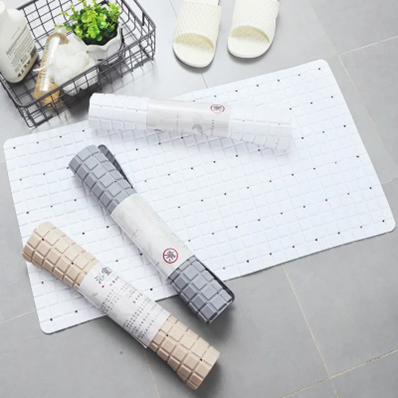 PVC Suction Cup Bathroom Mat Anti-Skid Bath Home Safety Shower Modern Minimalist Lattice Soft Non-Slip | Дом и сад