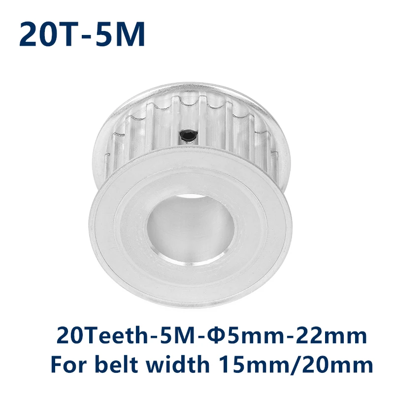 

20 Teeth HTD 5M Synchronous Timing Pulley Bore 5/6/6.35/7/8/10/12/14/15/16/17/18/19mm for Width 15/20mm HTD5M 20T 20Teeth