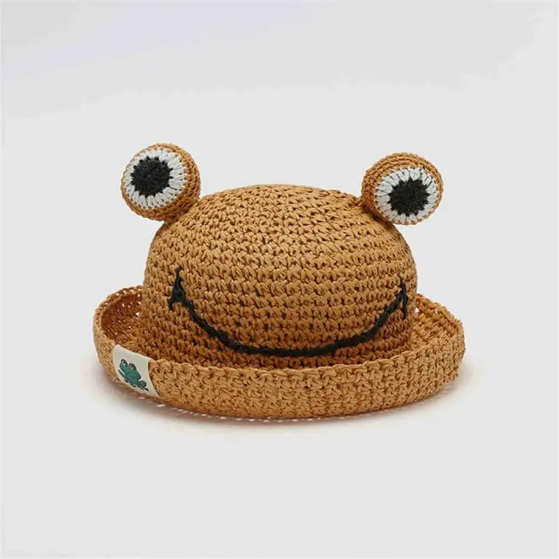 

2021 New Cute Children's Hat Spring Summer New Cartoon Frog Handmade Pot Hat Travel Sunshade Outdoor Sun Hat