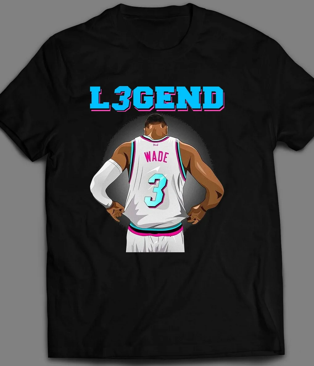 Баскетбольная футболка в Майами DWYANE WADE L3GEND BASKETBALL OLDSKOOL большого размера и