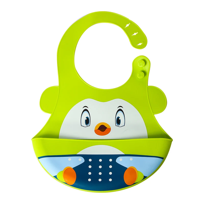 

Baby Show 2022 New Baby Bibs Cartoon Printing Waterproof Soft Edible Silicone Bib Button To Adjust Children's Feeding Baby Stuff