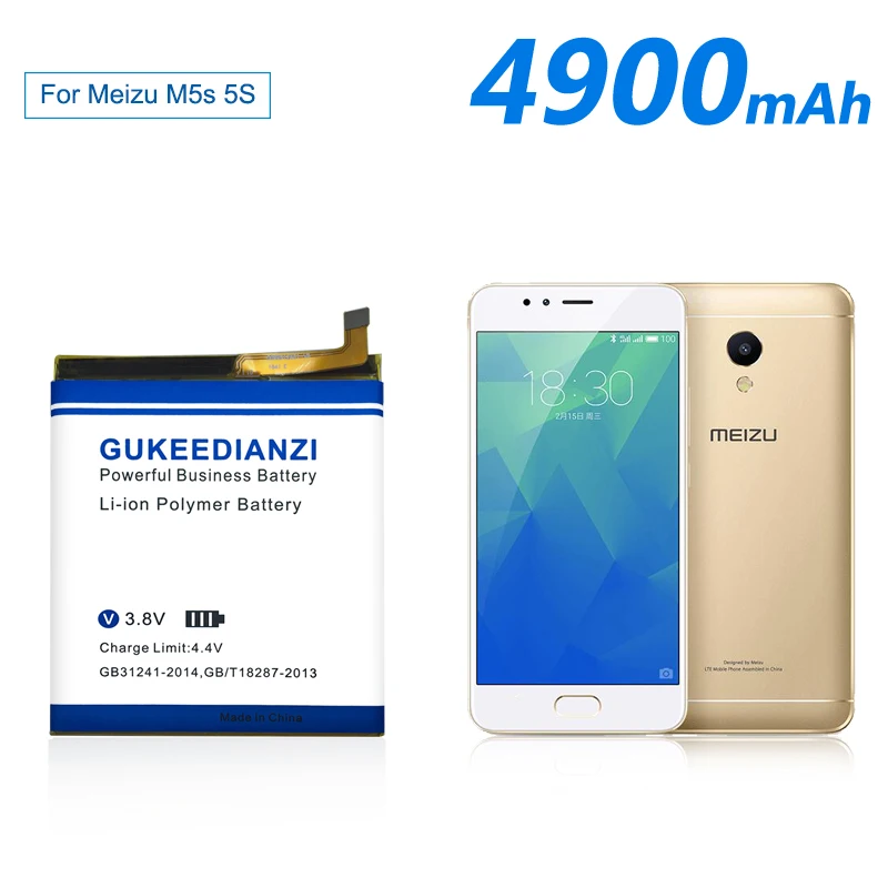 GUKEEDIANZI BA612 настоящая 4900 мАч аккумуляторная батарея для телефона для Meizu Meizy 5S M5 M5S M612Q M612M сменный литий-полимерный аккумулятор