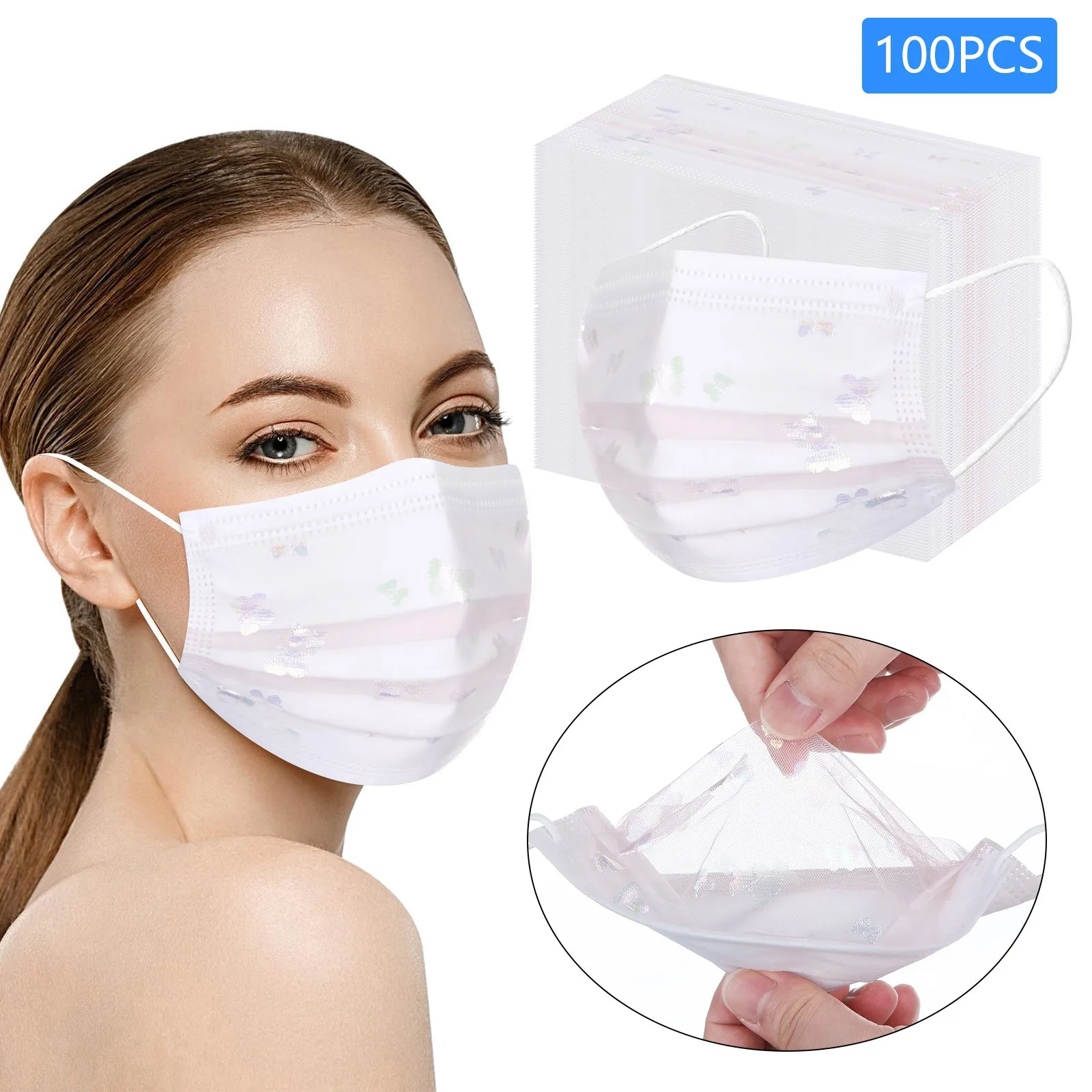 

Пайетки для взрослых, сетчатая пряжа с цветами, четырехслойная одноразовая Защитная тушь для ресниц, шарф mascarilla Monder, маска для косплея на Хэ...