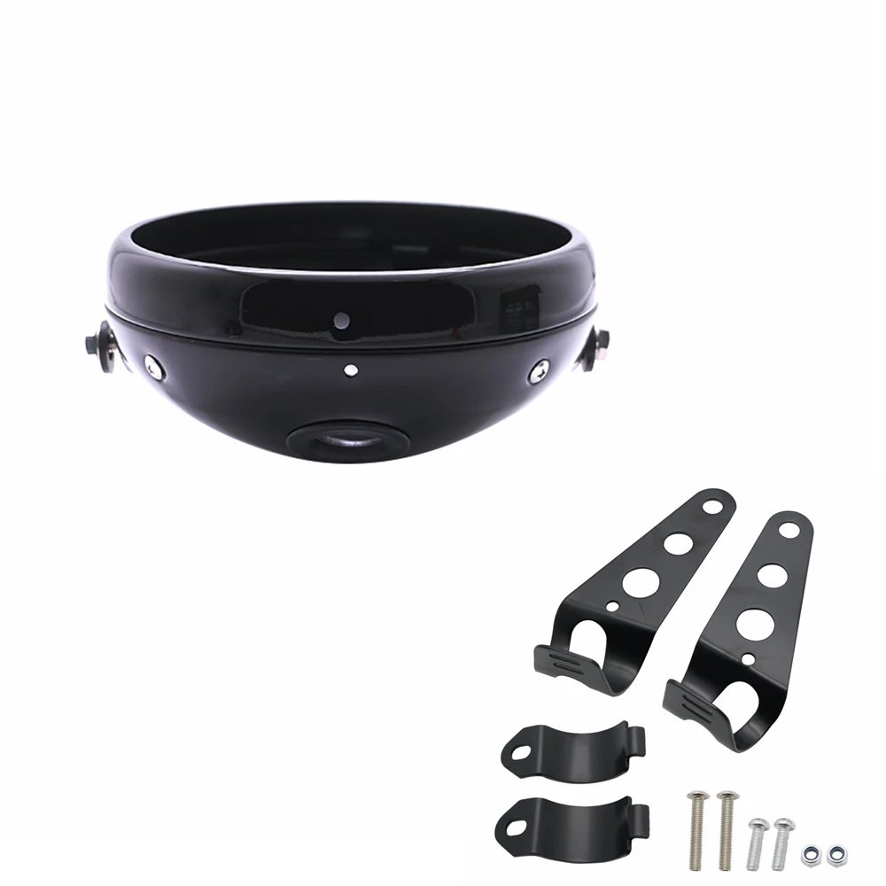 housing and bracket " фары корпус лопасти для мотоциклов Универсальный Корпус для KAWASAKI Honda Yamaha Chopper Кафе Racer Bobbe - Цвет: housing and bracket