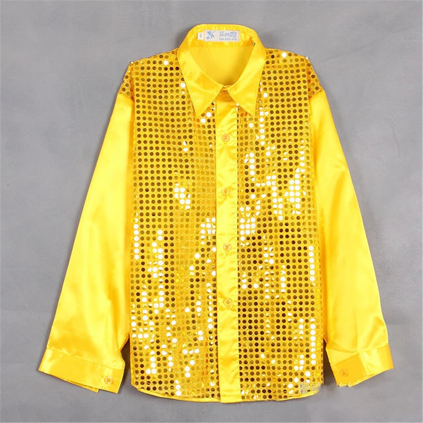 Детская блестящая танцевальная рубашка 9 цветов|Бальные танцы| |