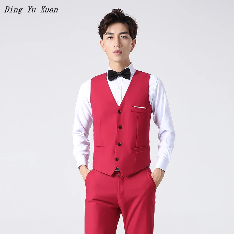 

2020 Mens Black Blue Grey Red Wedding Vest Slim Fit Formal Waist Coat for Men Suit Vest Chalecos Plus Size Hombre Gilet Homme
