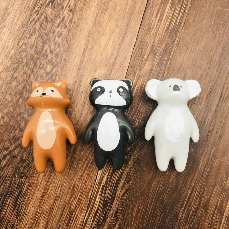 1x керамическая ручка фарфоровая в мультяшном стиле для мебели шкафа комода дома